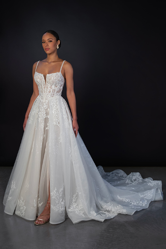 Martina Liana #1833 #0 default (IV-PL) Ivory Gown w Porcelain Tulle Plunge thumbnail