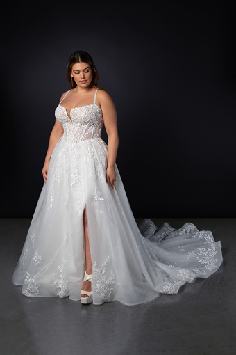 Martina Liana #1833 #3 (IV-PL) Ivory Gown w Porcelain Tulle Plunge thumbnail