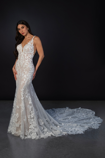 Martina Liana #ML1908 #0 default (IVIV-PL) Ivory Lace & Tulle over Ivory Gown w Porcelain Tulle Illusion thumbnail