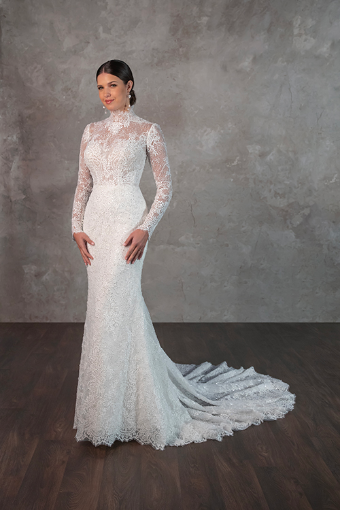 Essense of Australia #D4294 #0 default (IV-RM) IVORY LACE AND TULLE OVER RUM GOWN thumbnail