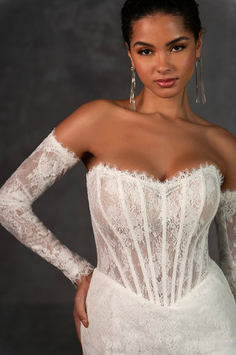 Essense of Australia #D4287 - Unlined Dress Only #2 default (IV-IVR) Ivory Lace and Tulle over Ivory Gown thumbnail