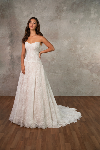 Essense of Australia #D4462 #0 default (IV-RM) IVORY LACE TULLE AND ROYAL ORGANZA OVER RUM GOWN thumbnail