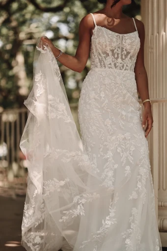 Essense of Australia #D3883 #1 (IV-IV) Ivory Lace and Tulle over Ivory Gown thumbnail