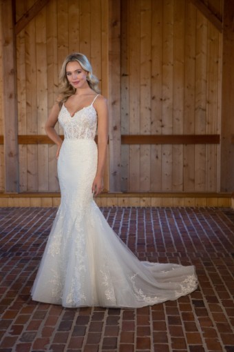 Essense of Australia #D3502IQ #0 default (IVIV-PL) Ivory Lace & Tulle ov Ivory Gown w Porcelain Tulle Illusion thumbnail