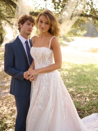 Rebecca Ingram #ANGIE (25RK903A01) #1 Ivory/Silver Accent over Blush thumbnail