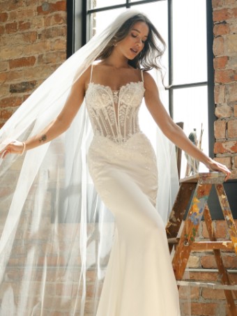 Maggie Sottero #INDIA (26MB374A01 ) #1 All Ivory (gown with Ivory Illusion) thumbnail
