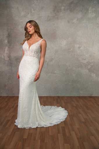 Essense of Australia #D4448 #0 default (IVIV-PL) IVORY EMBROIDERY & TULLE OV IVORY GOWN W PORCELAIN TULLE PLNG thumbnail