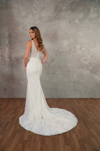 Essense of Australia #D4448 #1 (IVIV-PL) IVORY EMBROIDERY & TULLE OV IVORY GOWN W PORCELAIN TULLE PLNG thumbnail