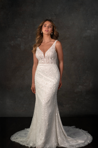 Essense of Australia #D4448 #2 default (IVIV-PL) IVORY EMBROIDERY & TULLE OV IVORY GOWN W PORCELAIN TULLE PLNG thumbnail