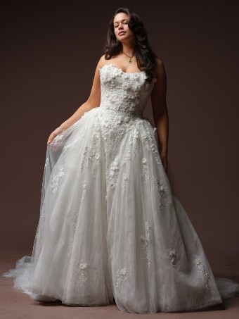 Maggie Sottero #BENTON (F6MK124A01) #0 default All Ivory (gown with Ivory Illusion) thumbnail