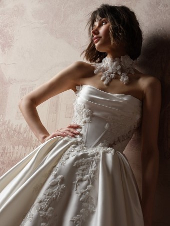 Sottero & Midgley #BURKE LANE (F6SS078A01) #1 All Ivory (gown with Ivory Illusion) thumbnail