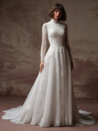 Maggie Sottero #DOMINIQUE (F6MK100A01) #1 All Ivory (gown with Ivory Illusion) thumbnail