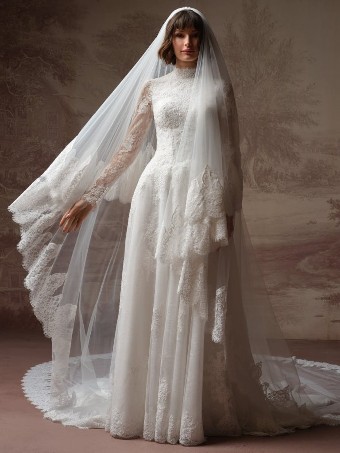 Maggie Sottero #DOMINIQUE (F6MK100A01) #2 All Ivory (gown with Ivory Illusion) thumbnail