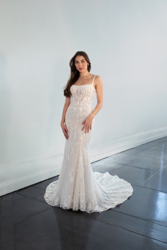 Martina Liana #1510 #6 (IV-RUM) Ivory Lace and Tulle over Rum Gown thumbnail