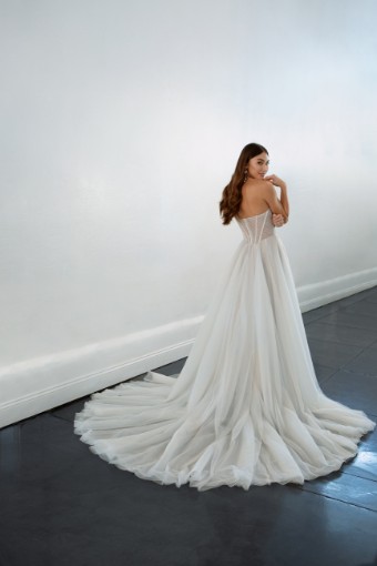 Martina Liana #1497 #2 (IVRM-PL) Ivory Tulle & Royal Organza ov Rum Gown w PLN Tulle Plunge thumbnail