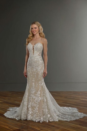 Martina Liana #1103 #0 default Ivory Lace and Tulle over Ivory Gown with Porcelain Tulle Illusion thumbnail