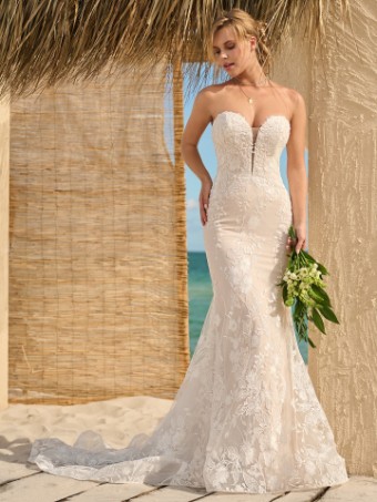 Rebecca Ingram #NELLY (23RK682A01) #1 Ivory over Nude (gown with Natural Illusion) thumbnail