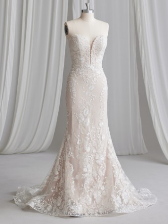Rebecca Ingram #NELLY (23RK682A01) #3 Ivory over Nude (gown with Natural Illusion) thumbnail
