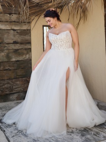 Rebecca Ingram #KIANDRA (23RS721A01 - Unlined Bodice) #1 All Ivory thumbnail