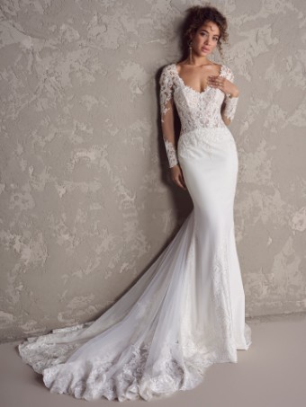 Rebecca Ingram #FELICIA (24RK147A01 - Unlined Bodice) #0 default All Ivory (gown with Ivory Illusion) thumbnail