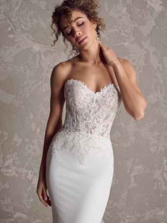 Rebecca Ingram #FELICIA (24RK147A01 - Unlined Bodice) #3 All Ivory (gown with Ivory Illusion) thumbnail