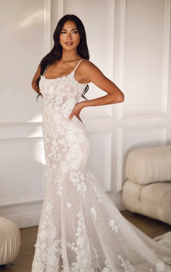 Martina Liana #1767 #0 default (IV-IVR) Ivory Lace and Tulle over Ivory Gown thumbnail