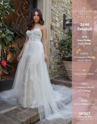 Casablanca Bridal #2444 - Rebekah #4 default Ivory/Ivory/Silver thumbnail