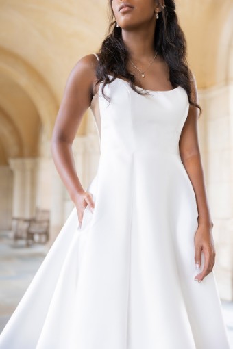 Essense of Australia #D3460 #2 default (IV-PL) Ivory Gown w Porcelain Tulle Plunge thumbnail