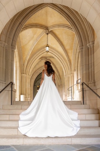 Essense of Australia #D3460 #1 (IV-PL) Ivory Gown w Porcelain Tulle Plunge thumbnail