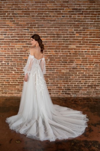 Essense of Australia #D3787 #1 (IV-RUM) IVORY LACE TULLE AND ROYAL ORGANZA OVER RUM GOWN thumbnail