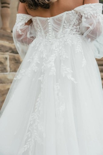 Essense of Australia #D3787 #4 default (IV-RUM) IVORY LACE TULLE AND ROYAL ORGANZA OVER RUM GOWN thumbnail