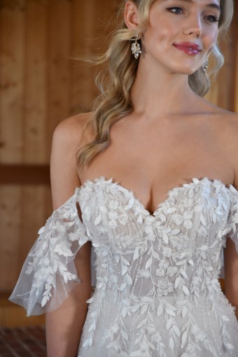 Essense of Australia #D3529 #6 (IV-BC) Ivory Lace Tulle and Regal Organza over Biscotti Gown thumbnail