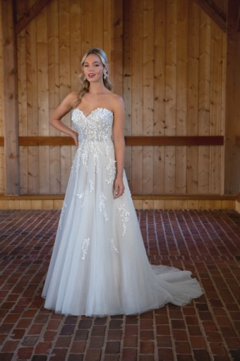 Essense of Australia #D3529 #1 (IV-BC) Ivory Lace Tulle and Regal Organza over Biscotti Gown thumbnail
