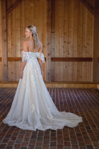 Essense of Australia #D3529 #5 (IV-BC) Ivory Lace Tulle and Regal Organza over Biscotti Gown thumbnail