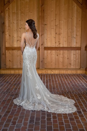 Essense of Australia #D3657IQ #1 (IVIV-PL) Ivory Lace & Tulle over Ivory Gown w Porcelain Tulle Illusion thumbnail