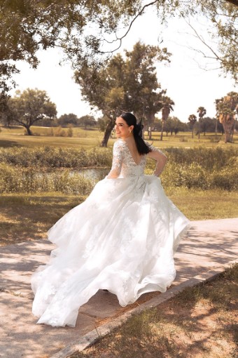 Essense of Australia #D3358CQLS #1 (IV-IV) Ivory Lace Tulle and Regency Organza over Ivory Gown thumbnail