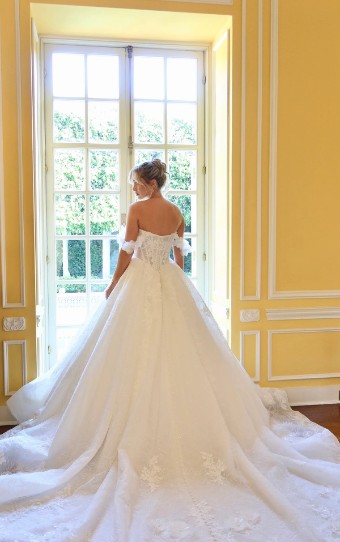 Martina Liana #1704 - Ivory Beading and Sequin/Glitter Detail #1 (IV-BC) Ivory Lace and Tulle over Biscotti Gown thumbnail