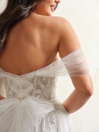 Rebecca Ingram #Blake #1 Ivory (gown with Ivory Illusion) thumbnail