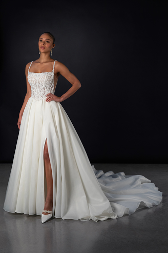 Martina Liana #1858 #0 default (IV-PL) Ivory Gown w Porcelain Tulle Plunge thumbnail