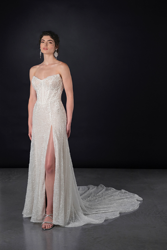 Martina Liana #1841 #0 default (IVRM-PL) IVR LACE & TULLE OVER RUM GOWN W PLN TULLE INNER BK BOD ONLY thumbnail