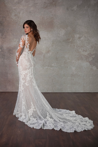 Essense of Australia #D4172 #1 (IVIV-PL) IVR LACE & TULLE OV IVORY GOWN W PLN TULLE ILLUSION & SLEEVES thumbnail
